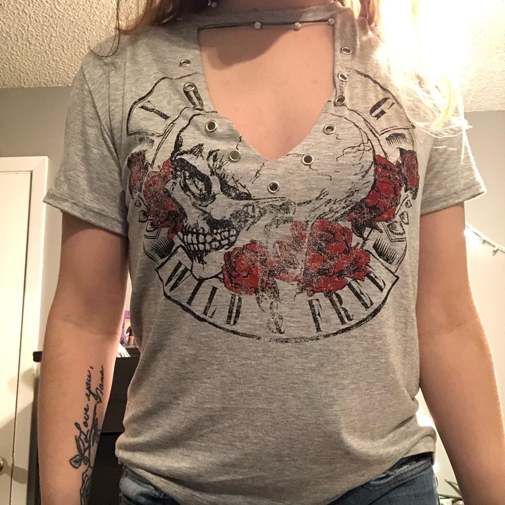 Wild and free cut out tee shirt